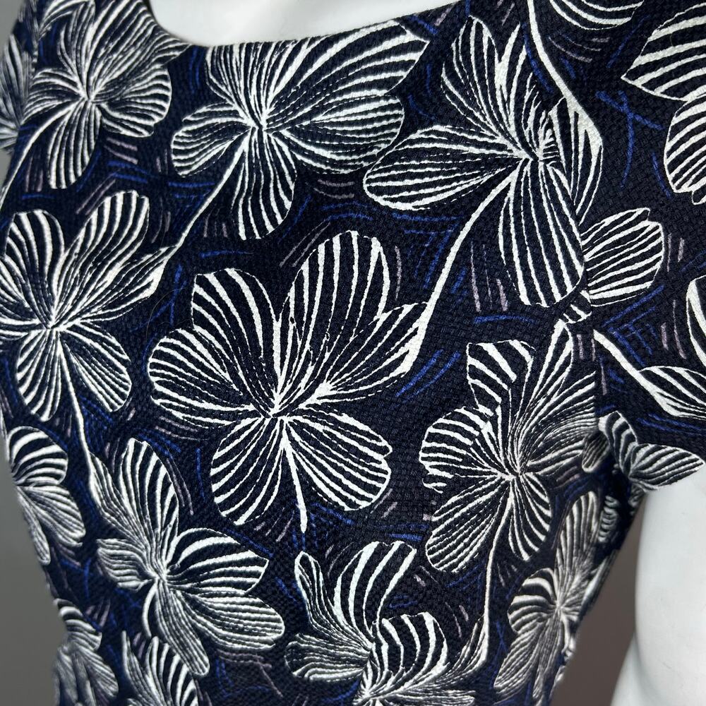 J.Crew dress large floral printed basket weave sheath NWT Hawaiian office cotton - Picture 6 of 11